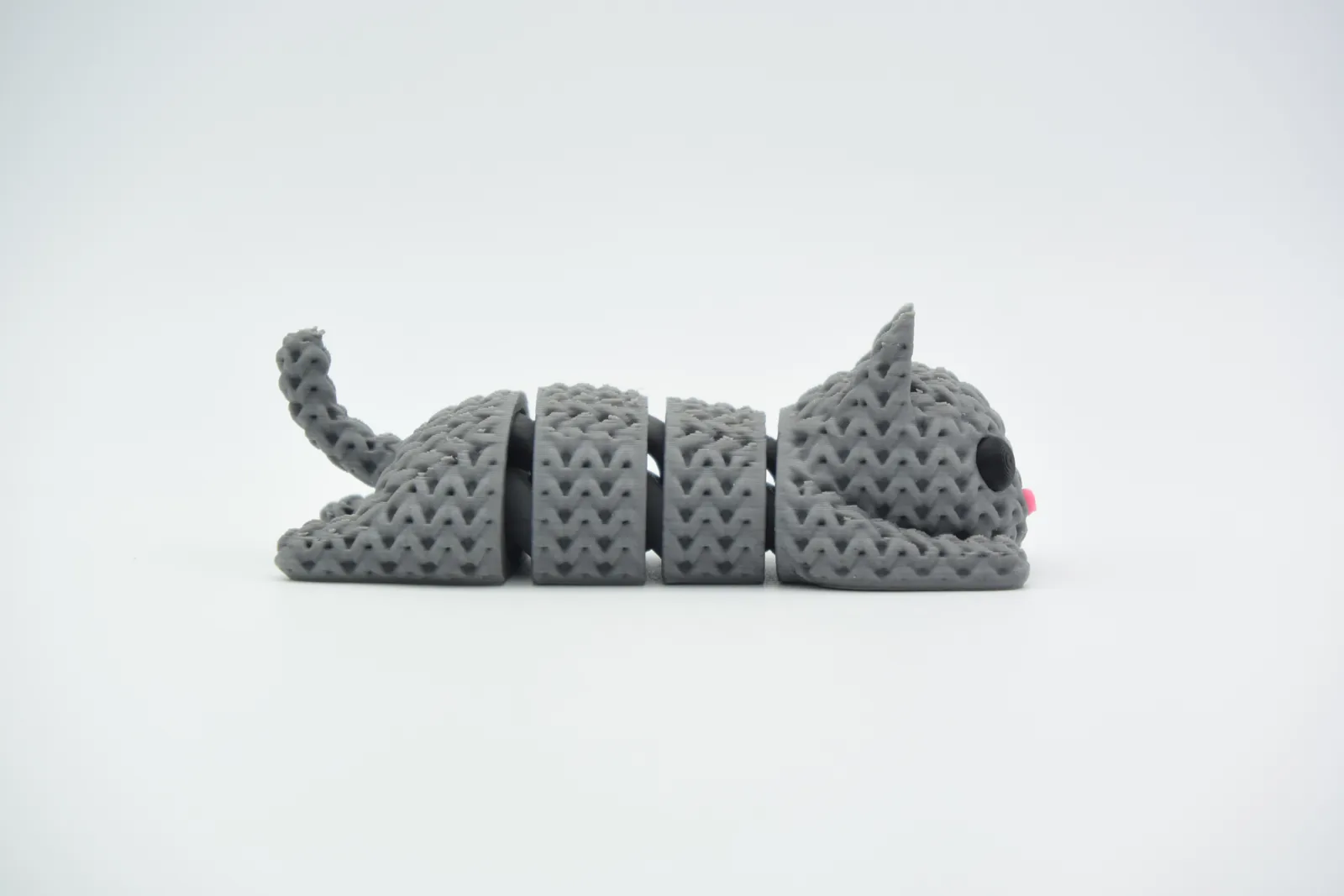 Chaveiro gatinho de tricô articulado impresso em 3D, foto 3