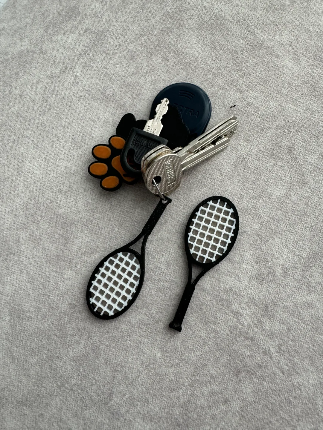 Llavero raqueta de tenis impreso en 3D, foto 3