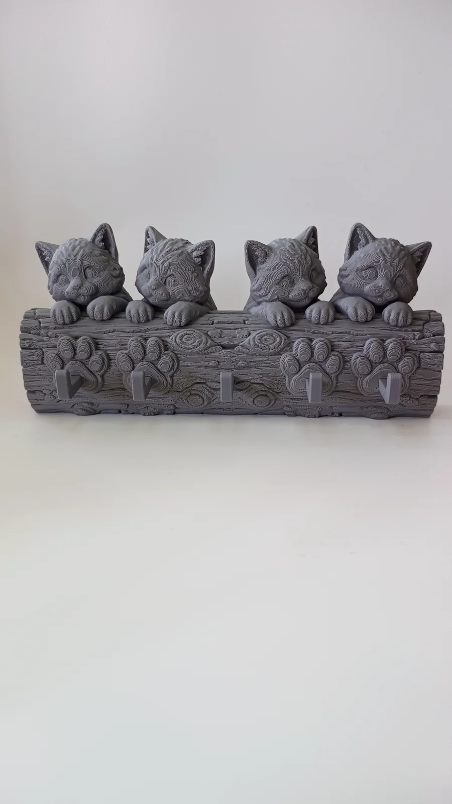 Llavero de pared con gatitos impreso en 3D, foto 3