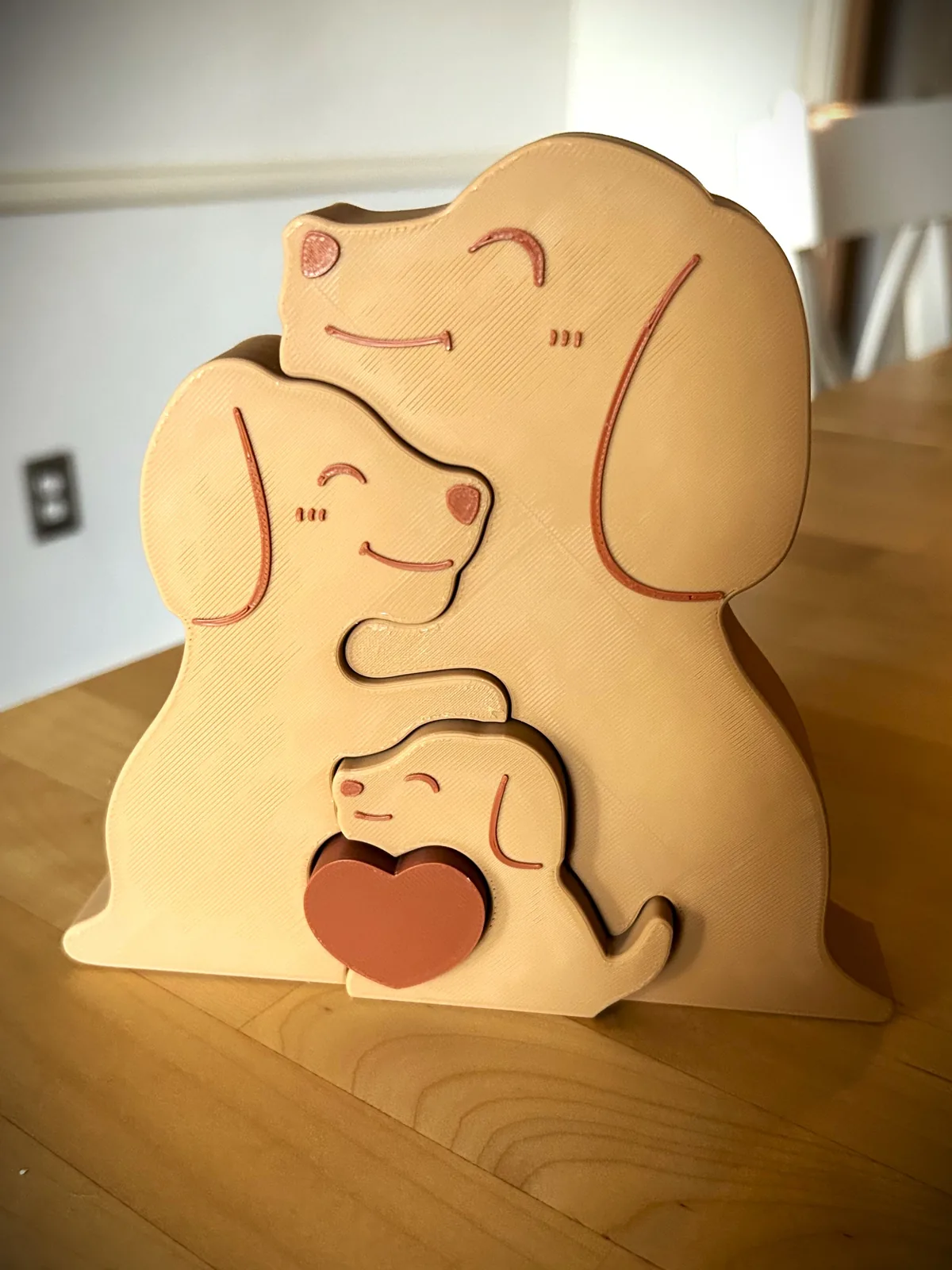 3D printed Dog Family Puzzle with Names, photo 3