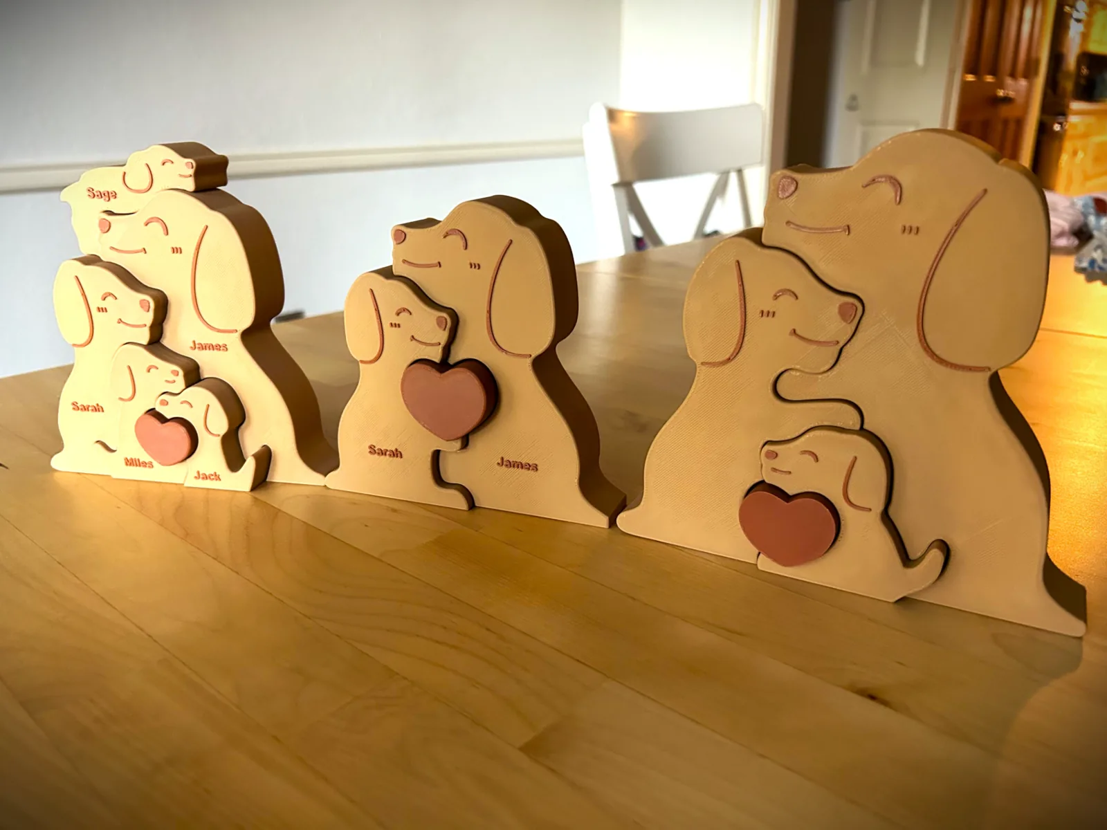 3D printed Dog Family Puzzle with Names, photo 4