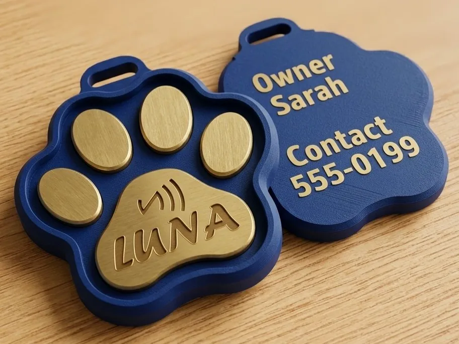 3D printed Paw Tag with Name and Contact Details, photo 6