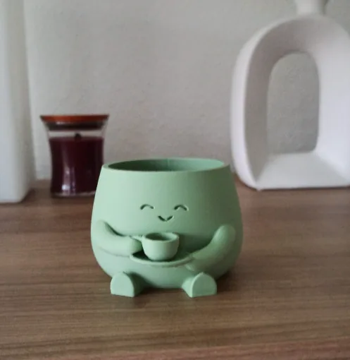 Matera tierna con taza de café impreso en 3D, foto 4