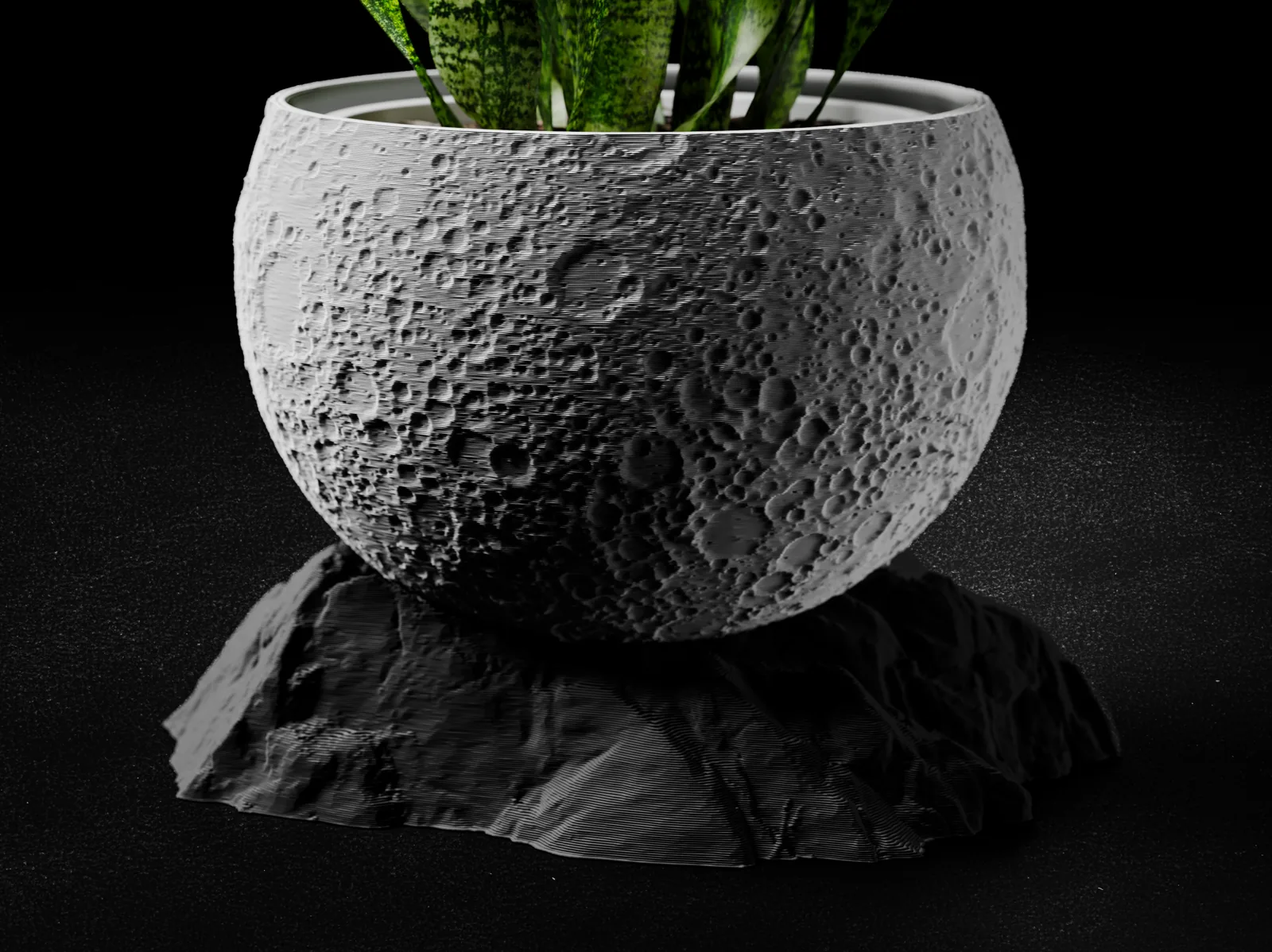 Matera luna con base de roca impreso en 3D, foto 5