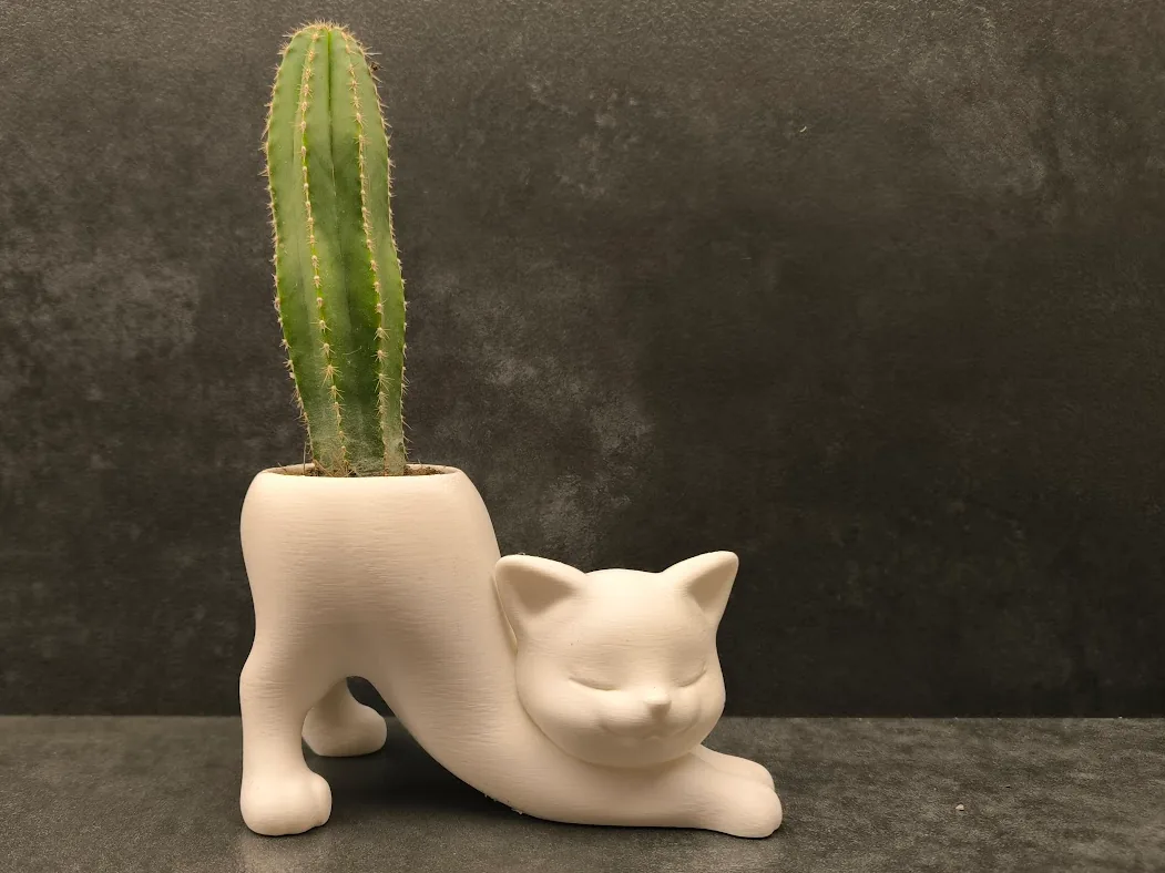 Matera gato estirándose impreso en 3D