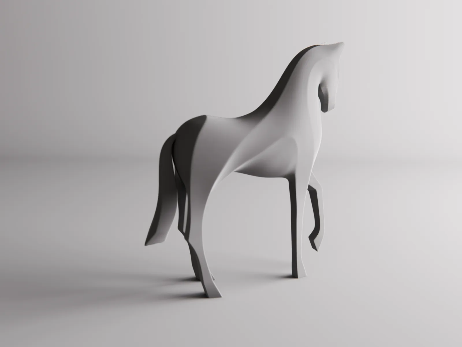 Caballo abstracto geométrico impreso en 3D, foto 3