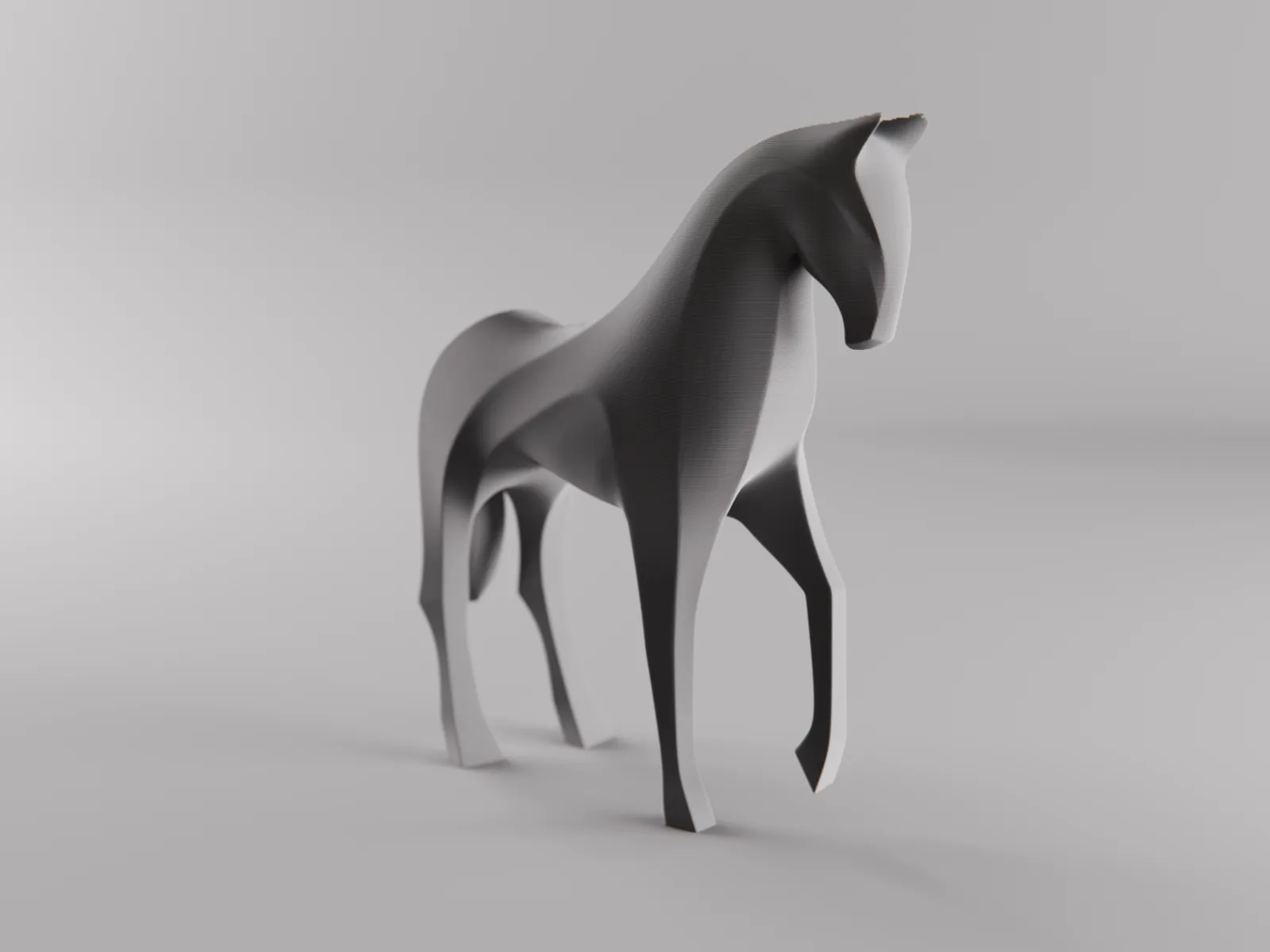 Caballo abstracto geométrico impreso en 3D, foto 4