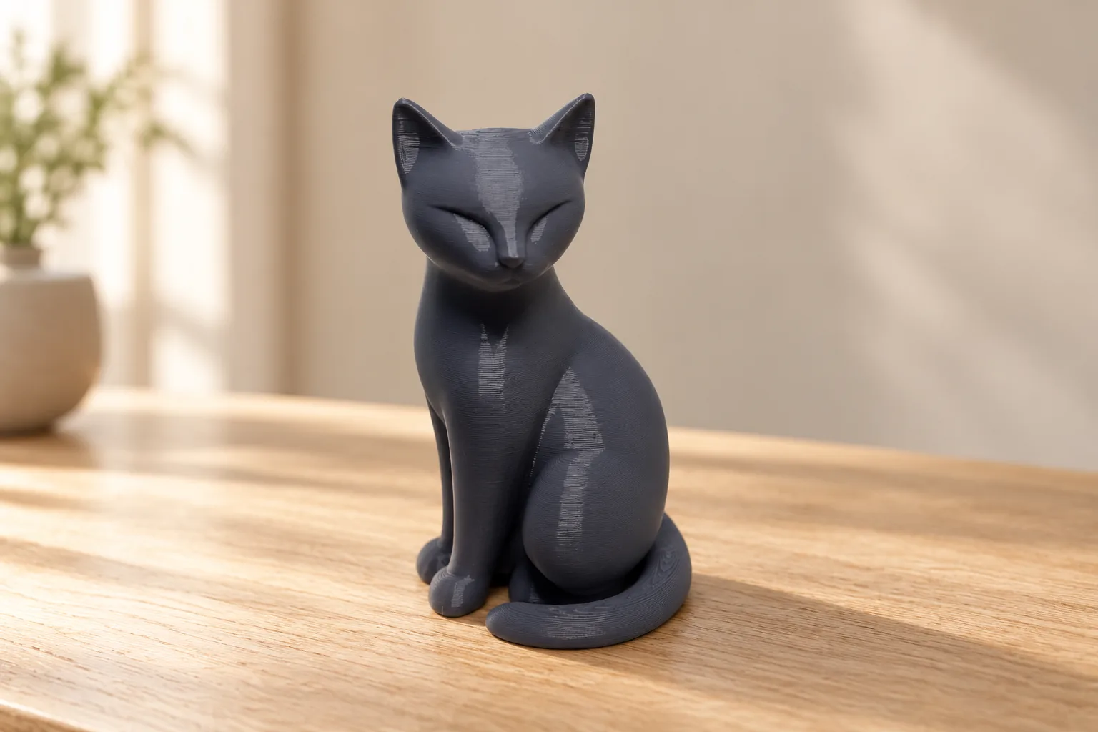 Gato moderno sentado, escultura