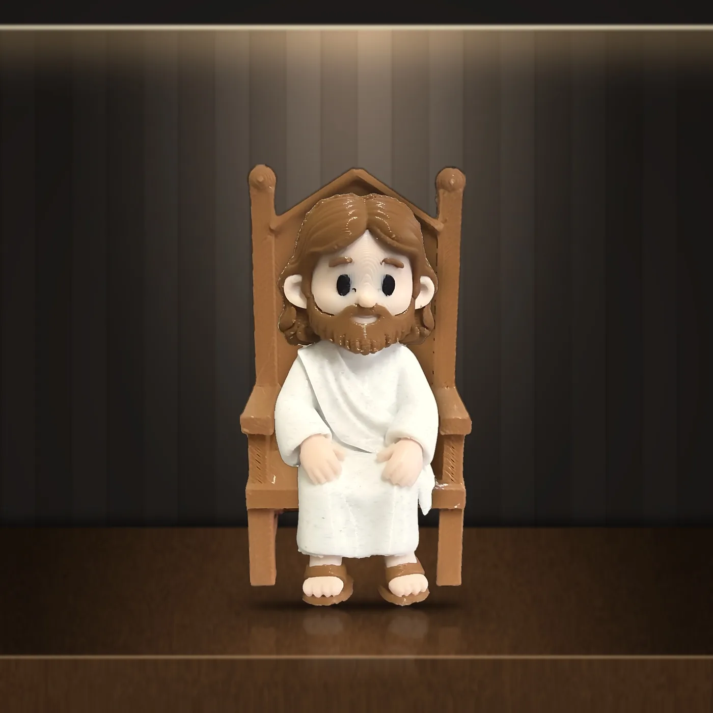 Conjunto de Natal minimalista: arvorezinha, Jesus sentado e bandeja impresso em 3D, foto 3
