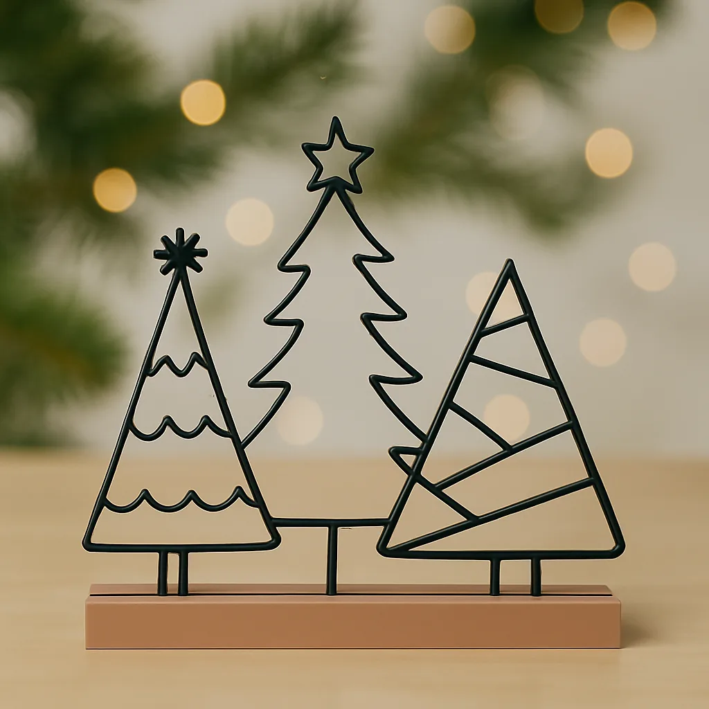 3D printed Line-art Christmas tree trio, photo 3