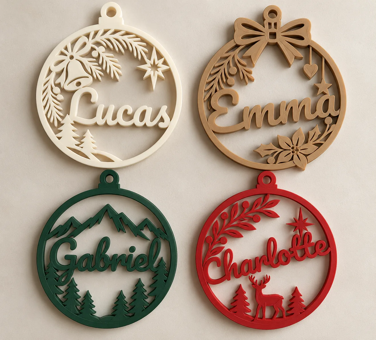 Adorno navideño personalizado con nombre impreso en 3D, foto 3