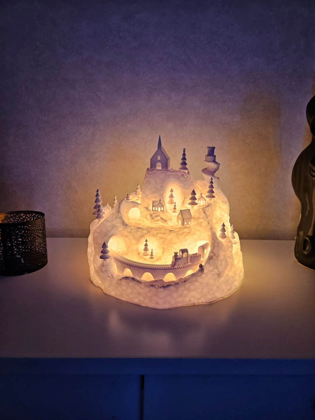 Vila natalina iluminada com LED