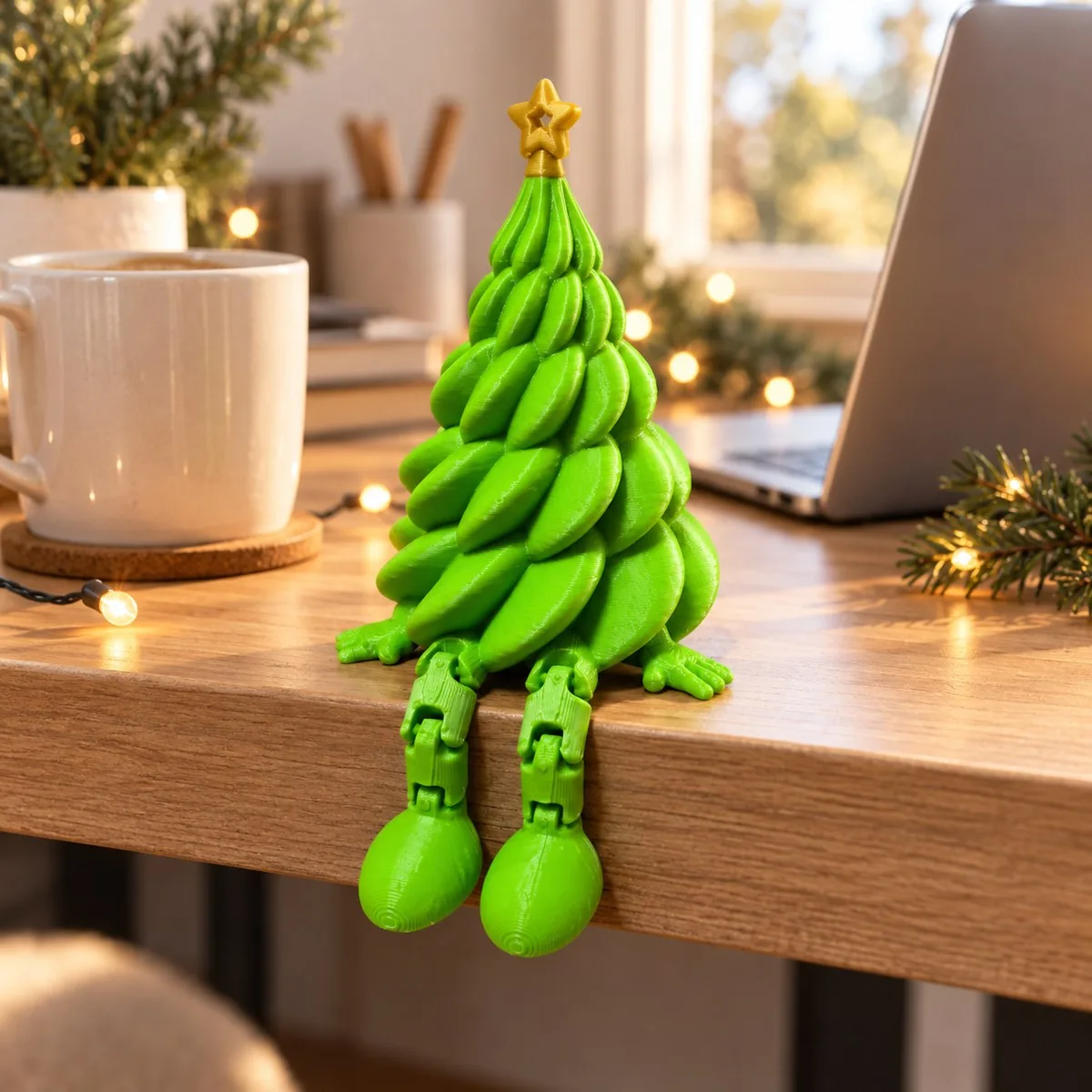 Arbolito de Navidad articulado con patas impreso en 3D, foto 4