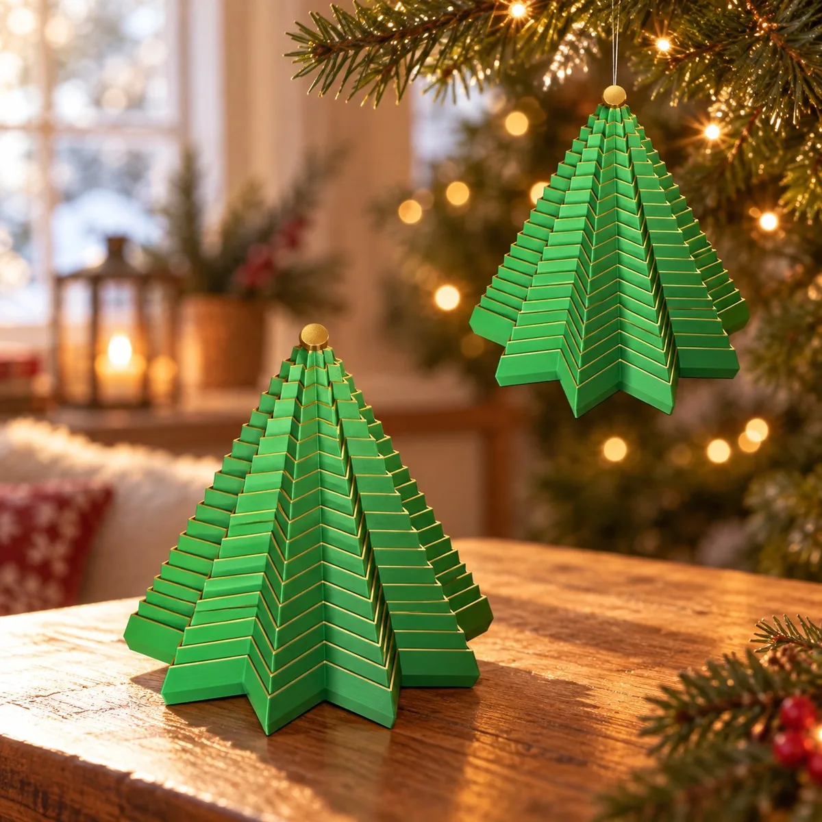 Arbolito navideño plegable pop-up impreso en 3D, foto 5
