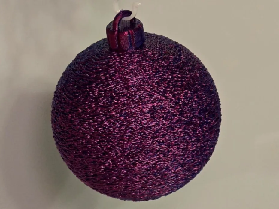 Christmas ball with a glittery fuzzy finish