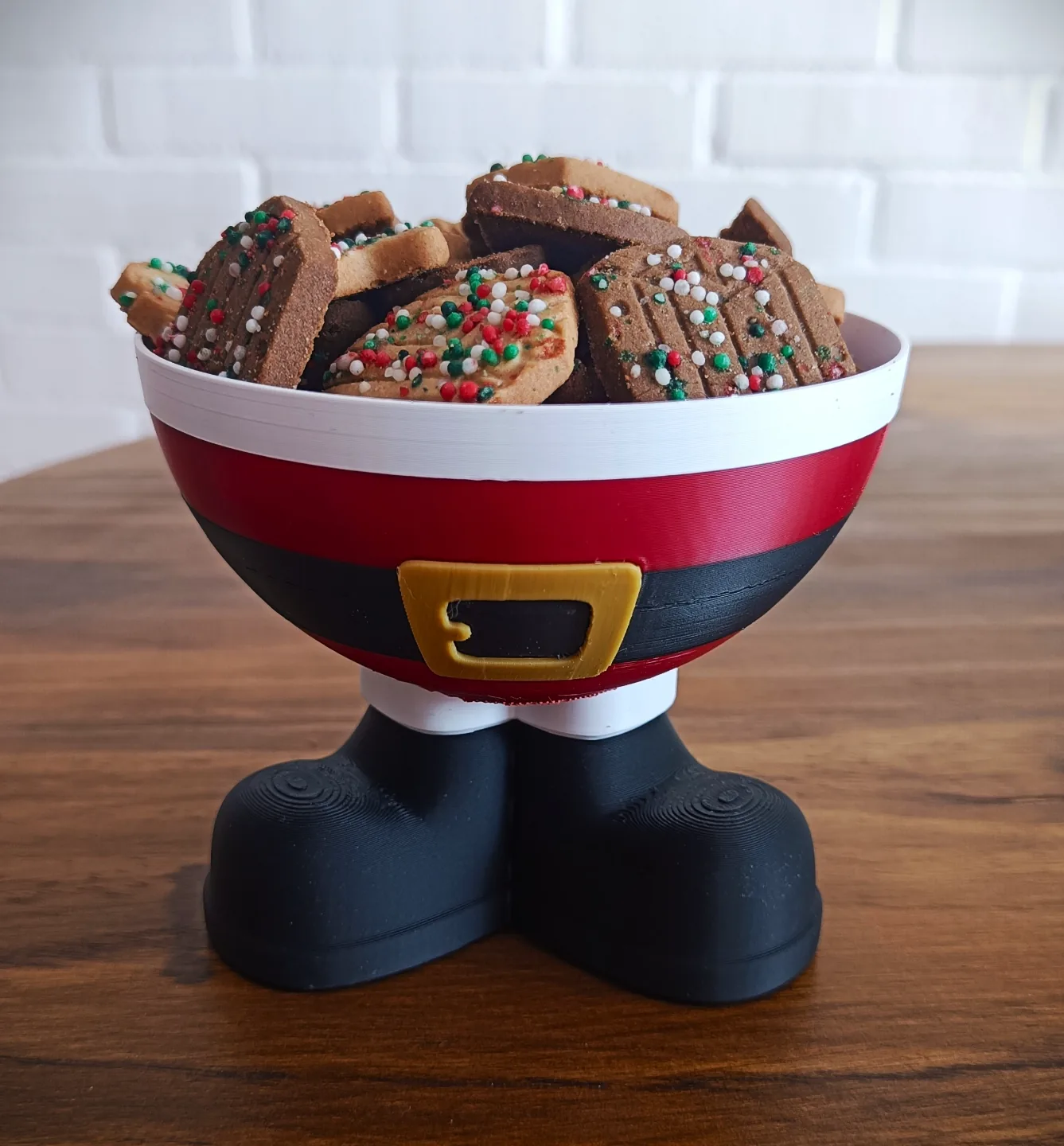 Santa and Elf Cookie Bowls