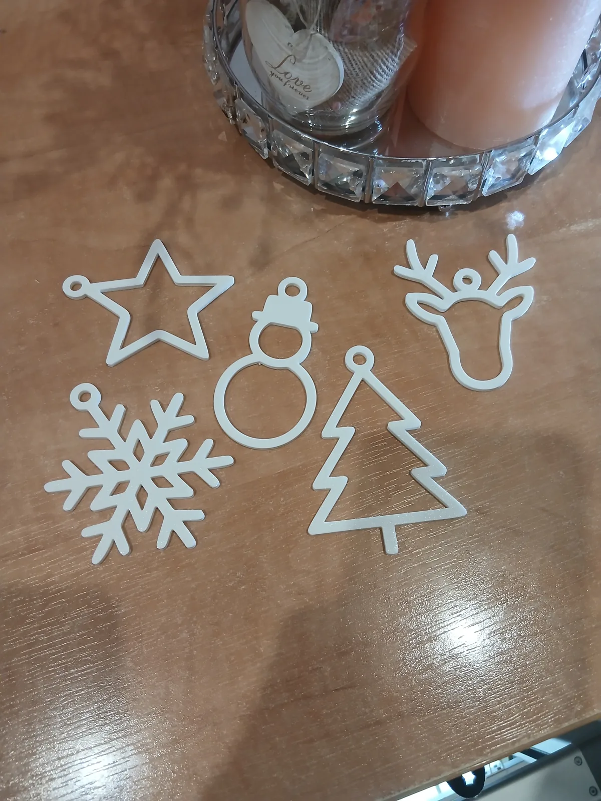Set of 5 minimalist Christmas ornaments