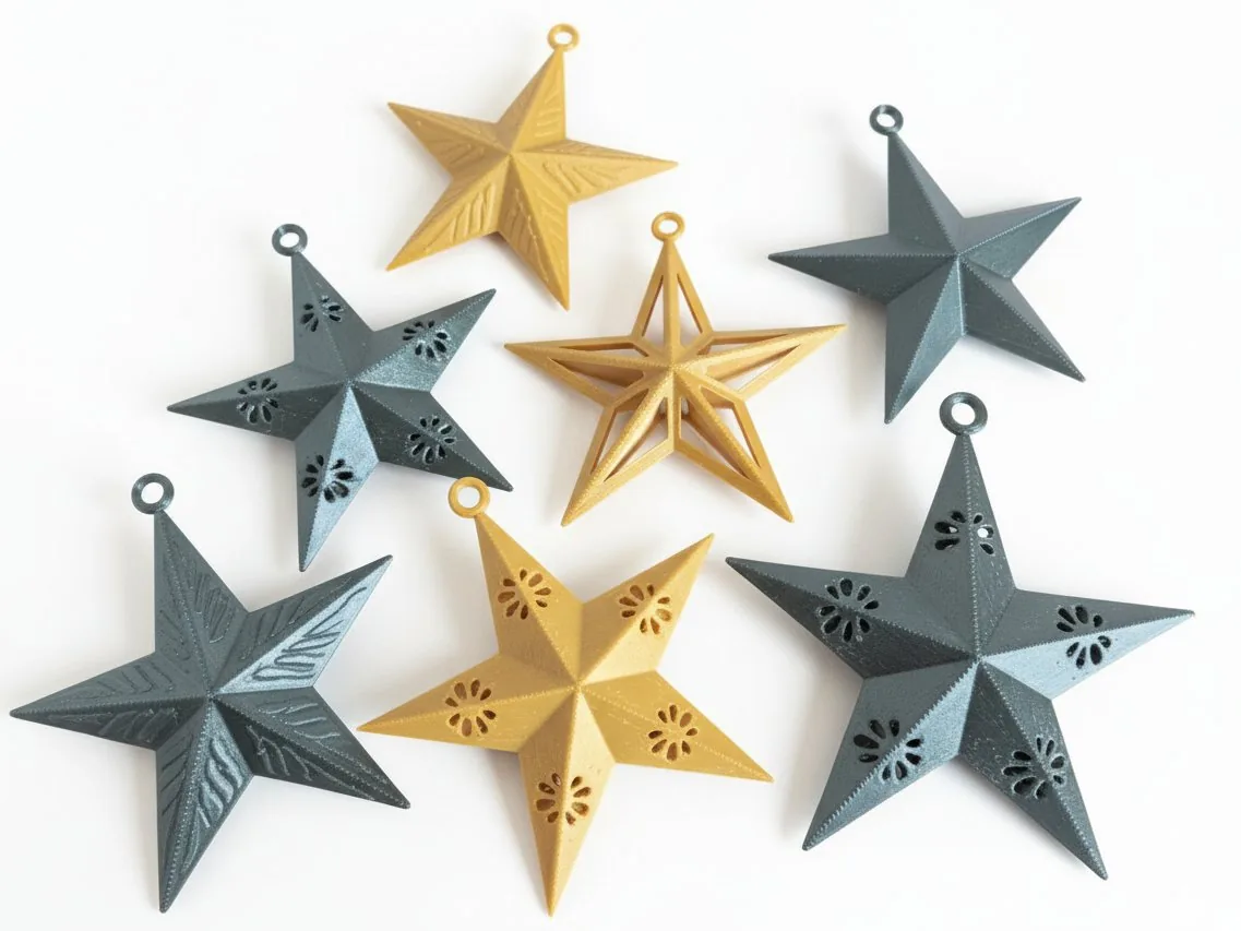 Estrellas colgantes para el árbol impreso en 3D