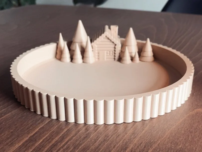 Bandeja aldea navideña impreso en 3D