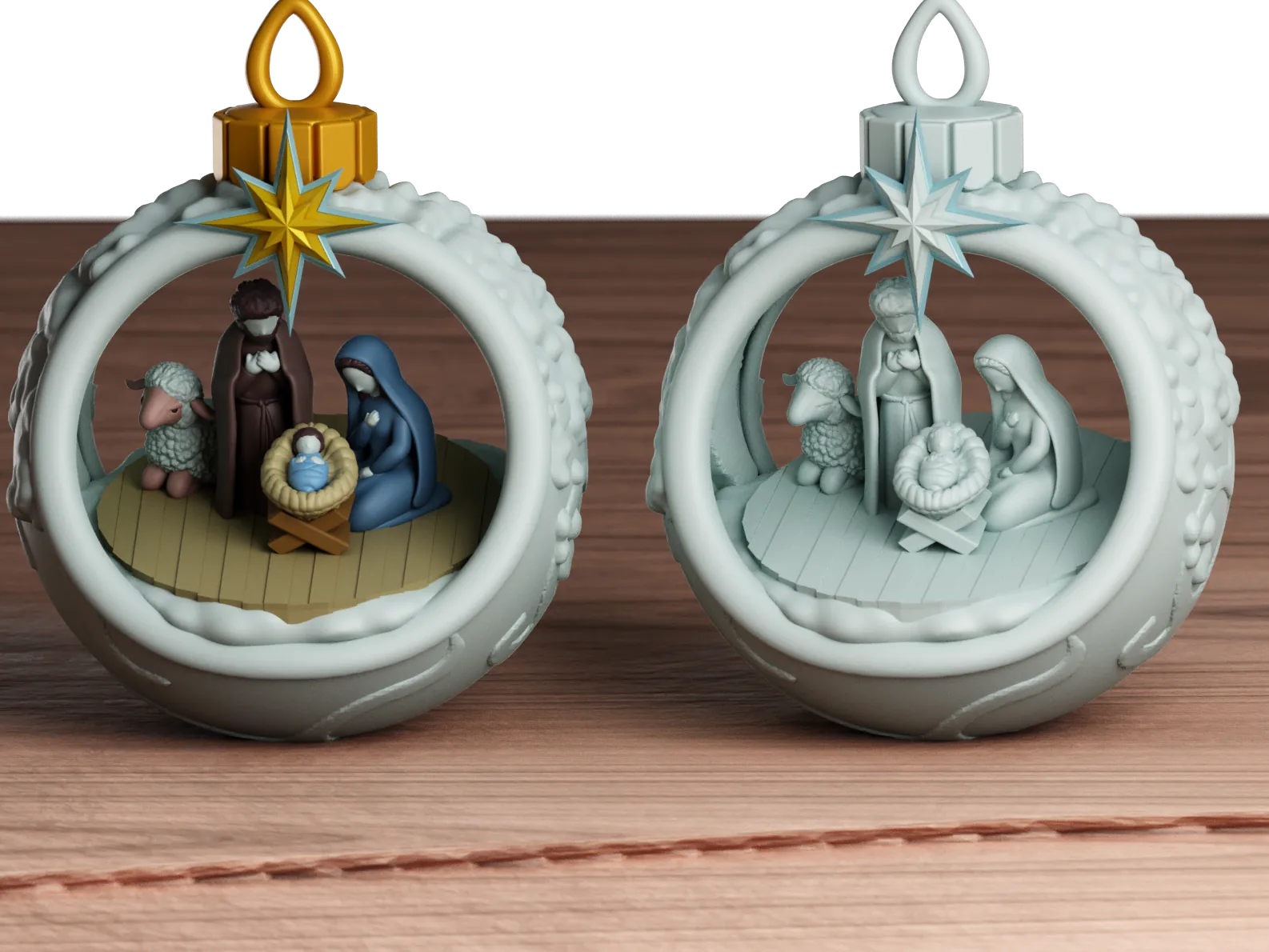 Bola de Natal com presépio