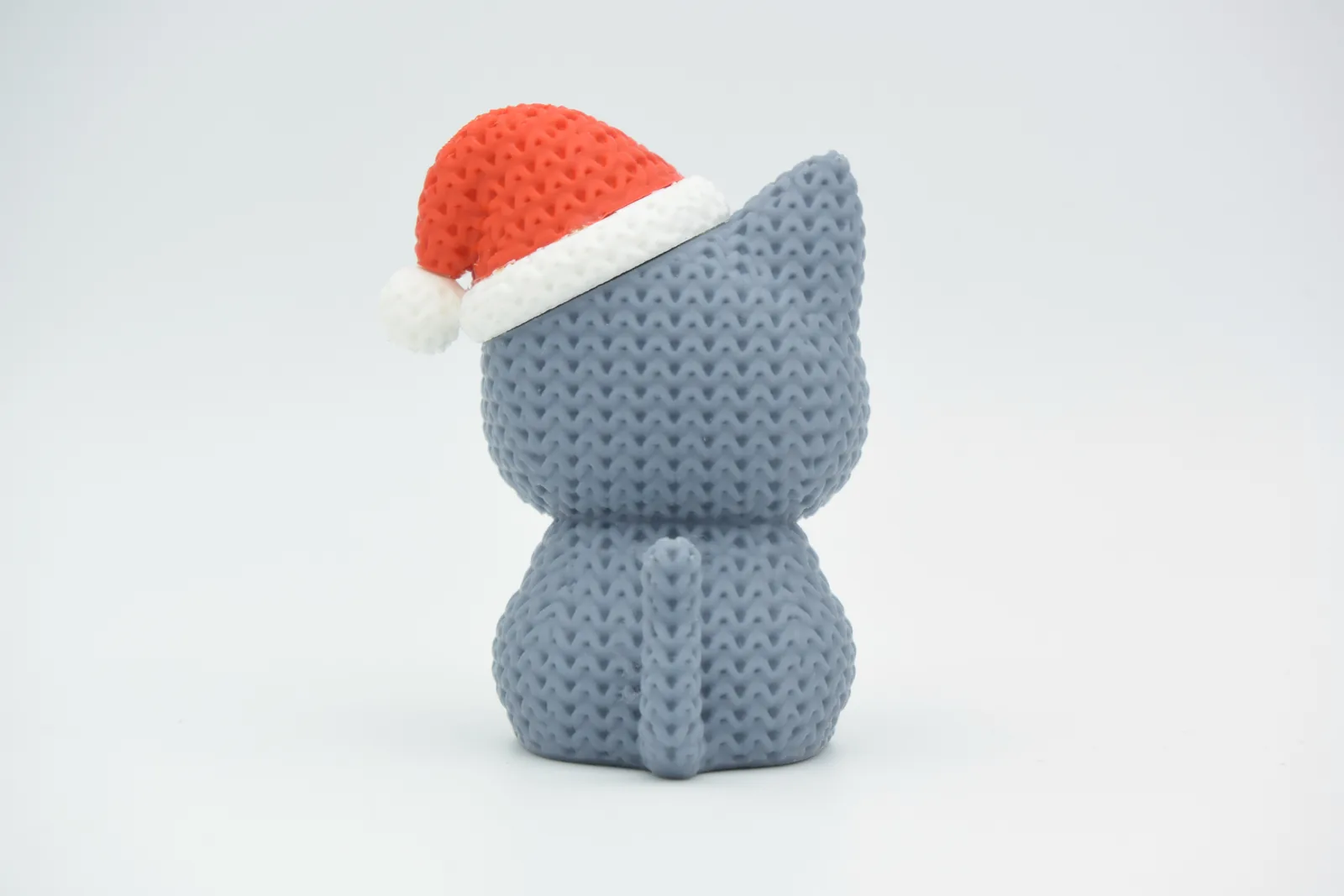 3D printed Knitted cat with Santa hat, photo 3