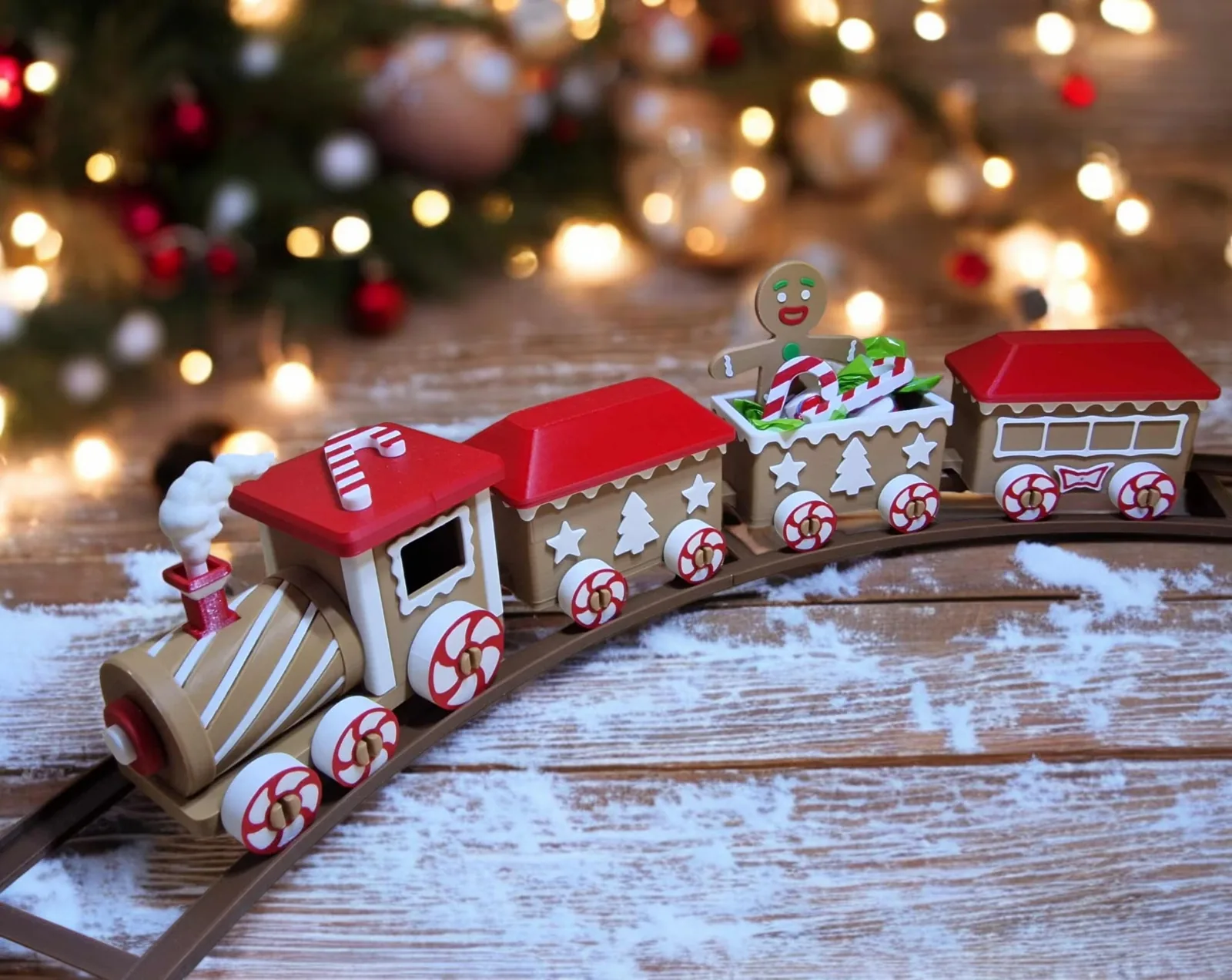 Tren navideño de jengibre impreso en 3D, foto 3