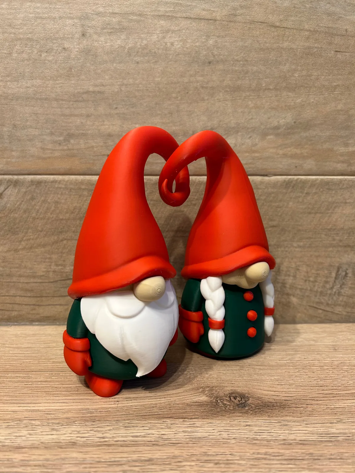 Gnomos inseparables, pareja navideña impreso en 3D, foto 3