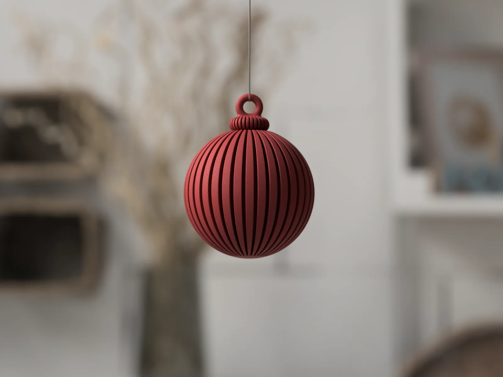 Esfera navideña japandi impreso en 3D, foto 3