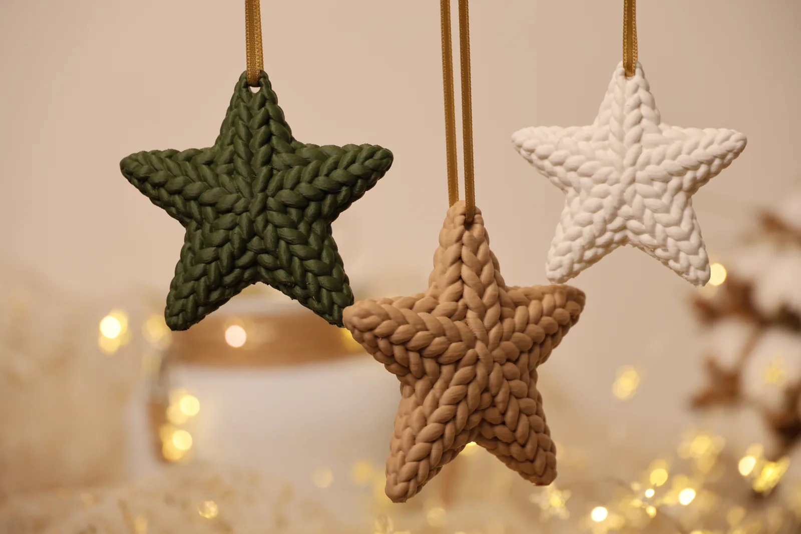 Estrelas de tricô para pendurar (3 tamanhos) impresso em 3D, foto 3
