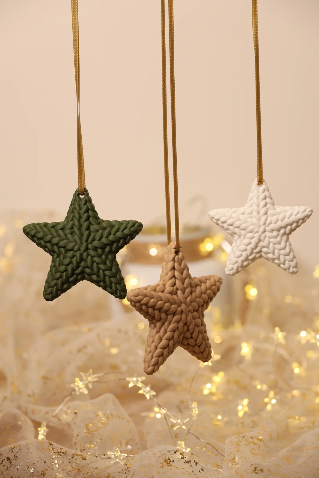 Estrelas de tricô para pendurar (3 tamanhos) impresso em 3D, foto 4