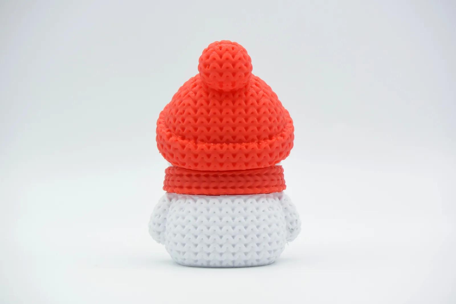 Muñeco de nieve tejido impreso en 3D, foto 3