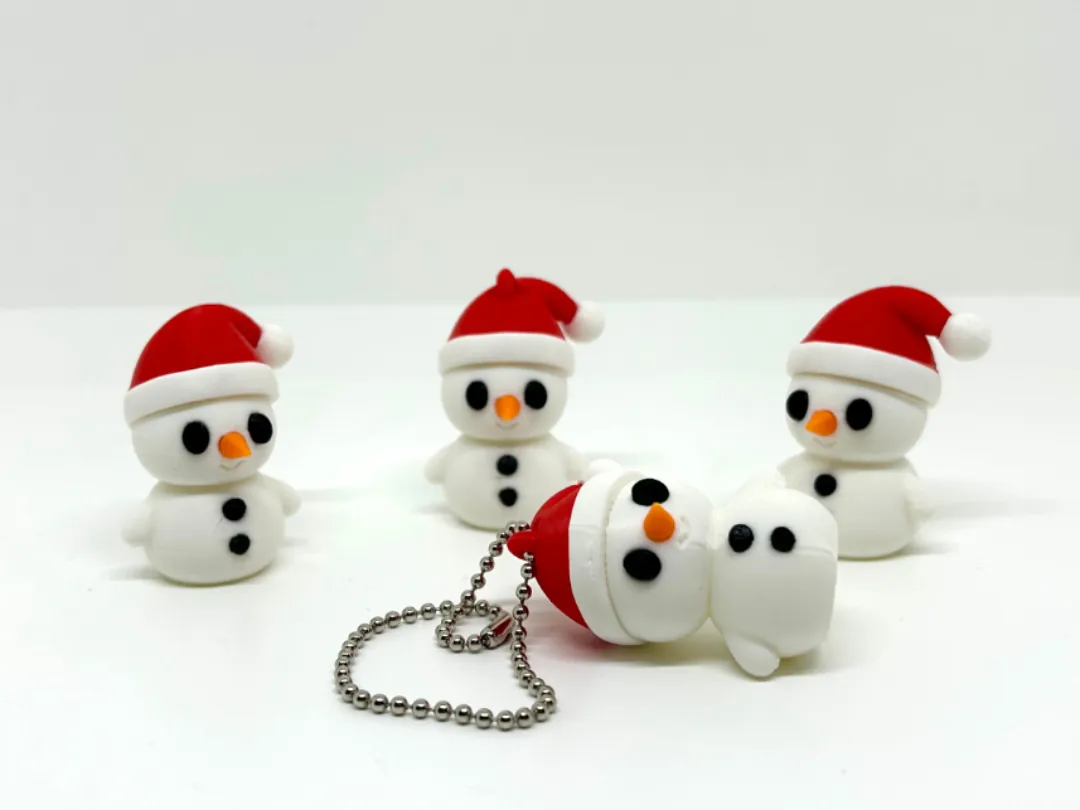 Mini Snowman Keychain with Hat