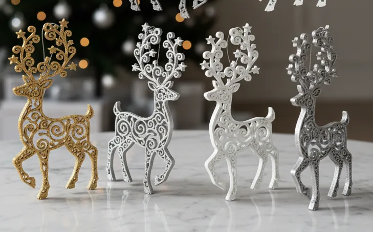 Ciervo navideño con base impreso en 3D, foto 3