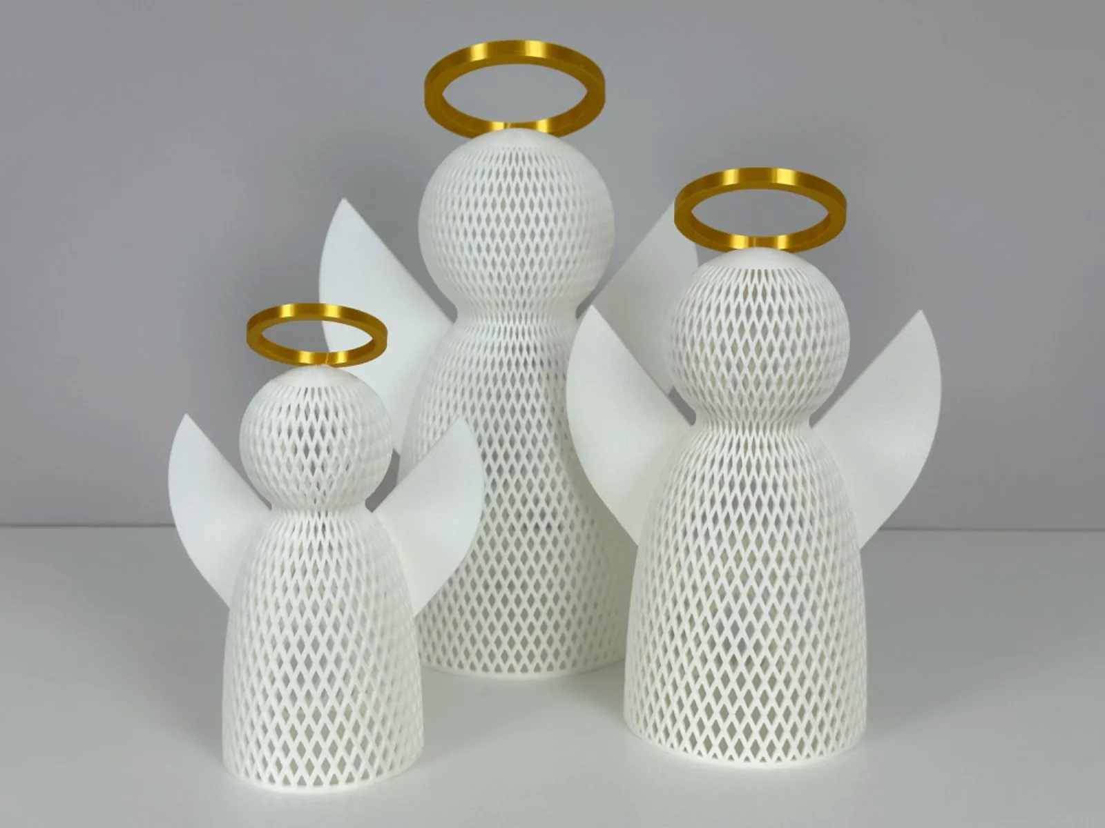 Ángel de malla para vela LED impreso en 3D, foto 3