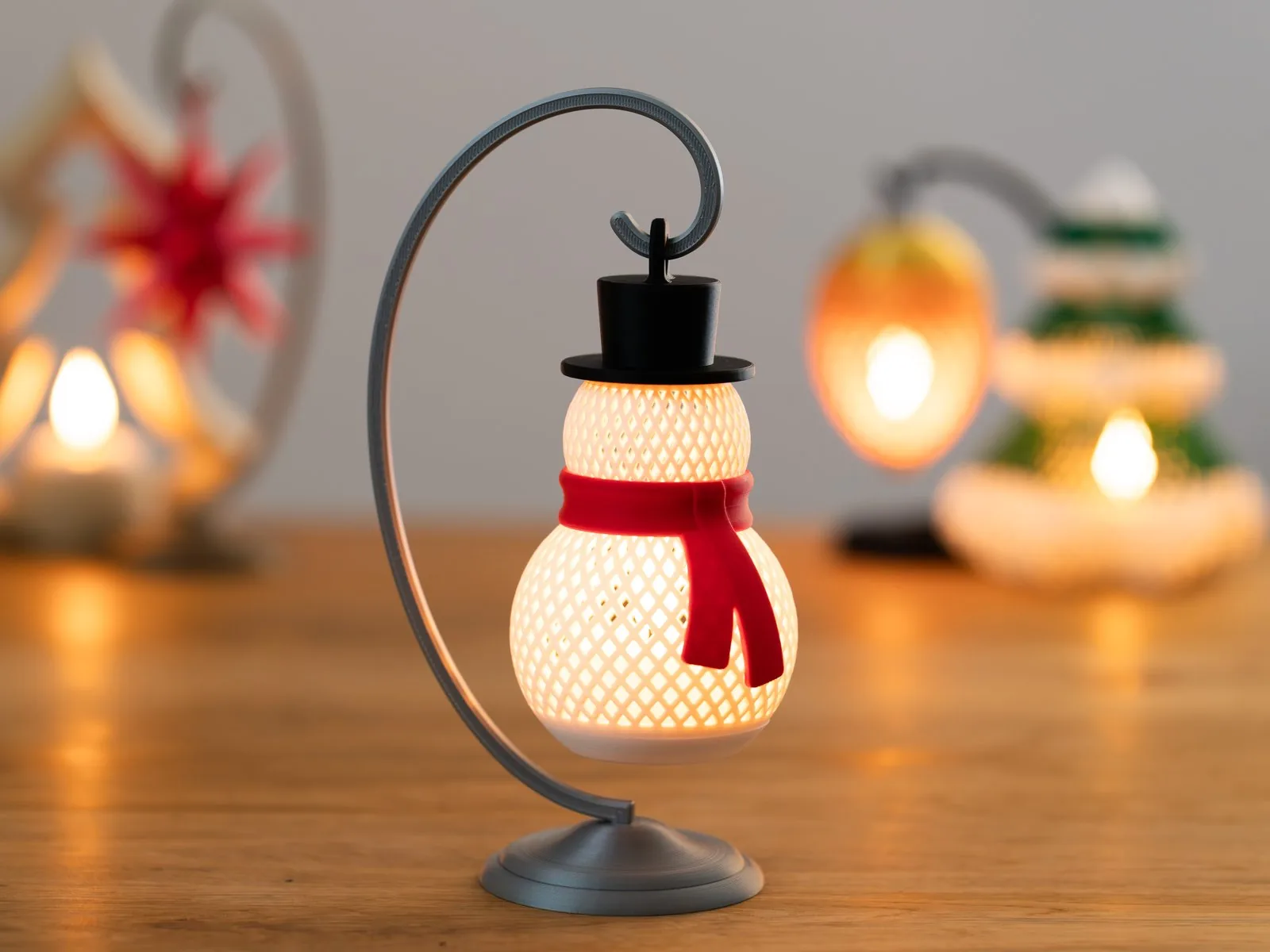 Muñeco de nieve portavela LED impreso en 3D, foto 4