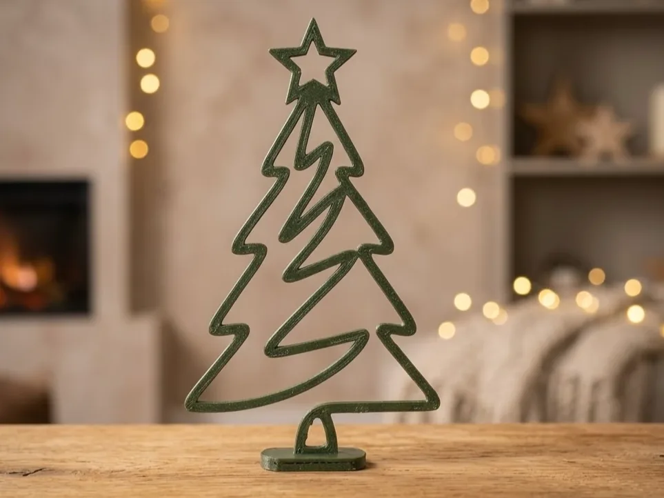 Árvore de Natal minimalista de linha contínua