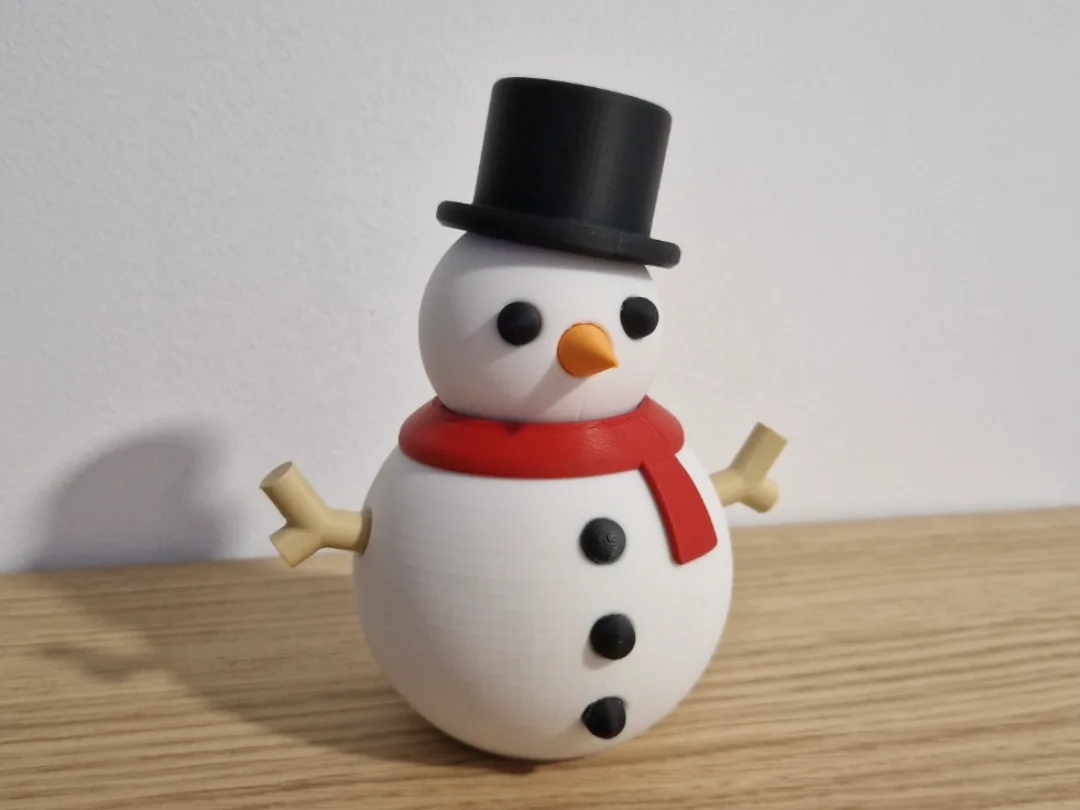 Snowman with Hat and Twig Arms