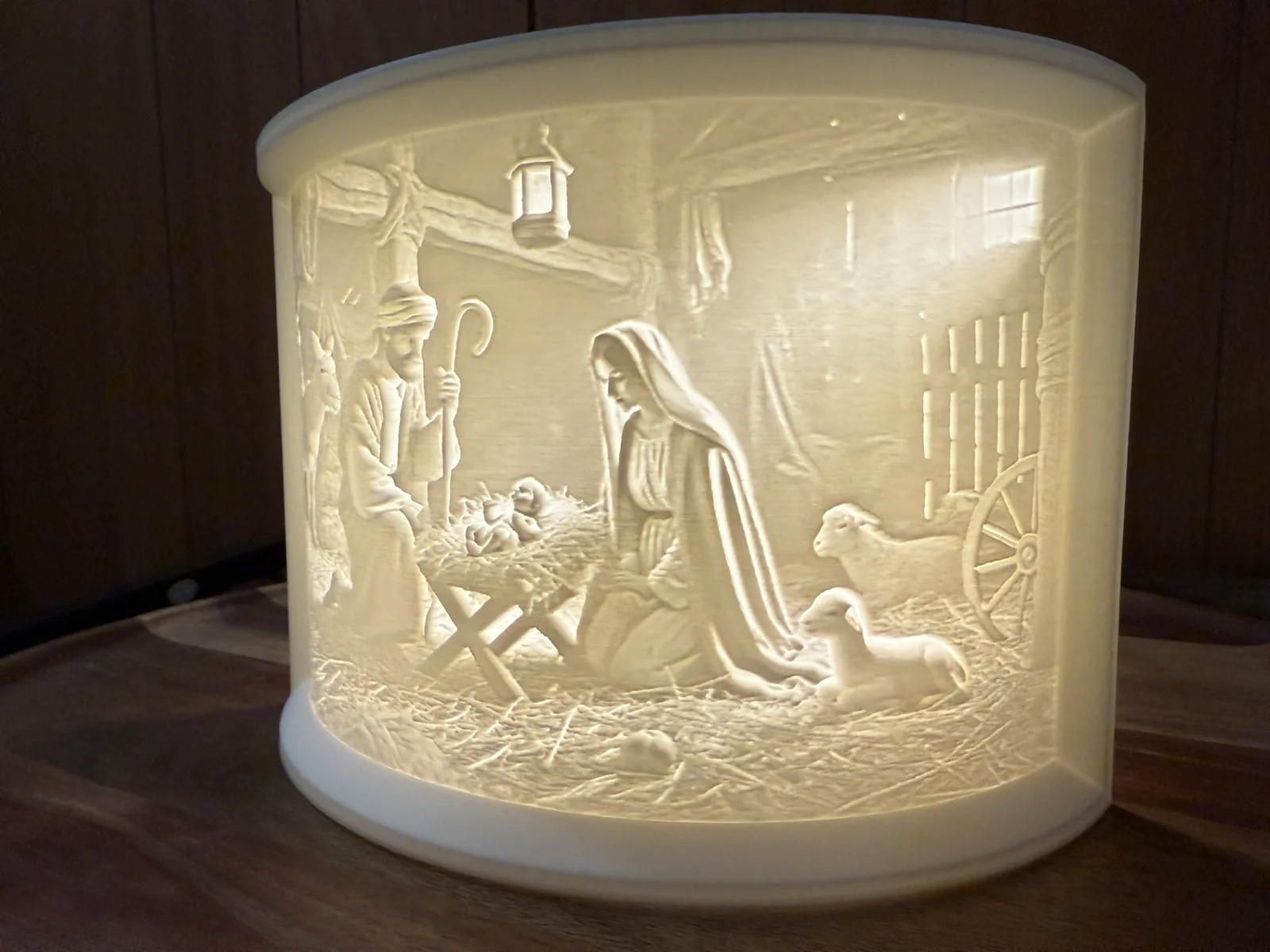 Presépio em litofania com luz impresso em 3D, foto 3