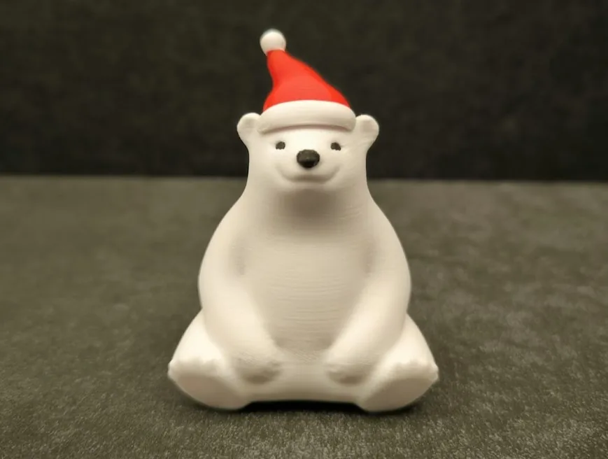 Polar Bear with Santa Hat
