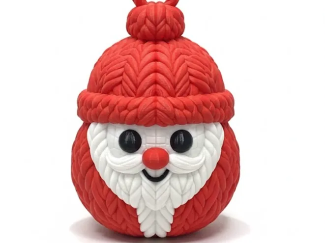 Round knitted Santa with loop