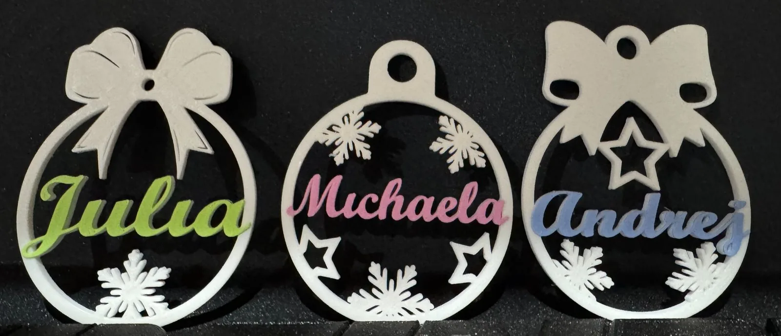 Adornos navideños con nombre impreso en 3D, foto 3