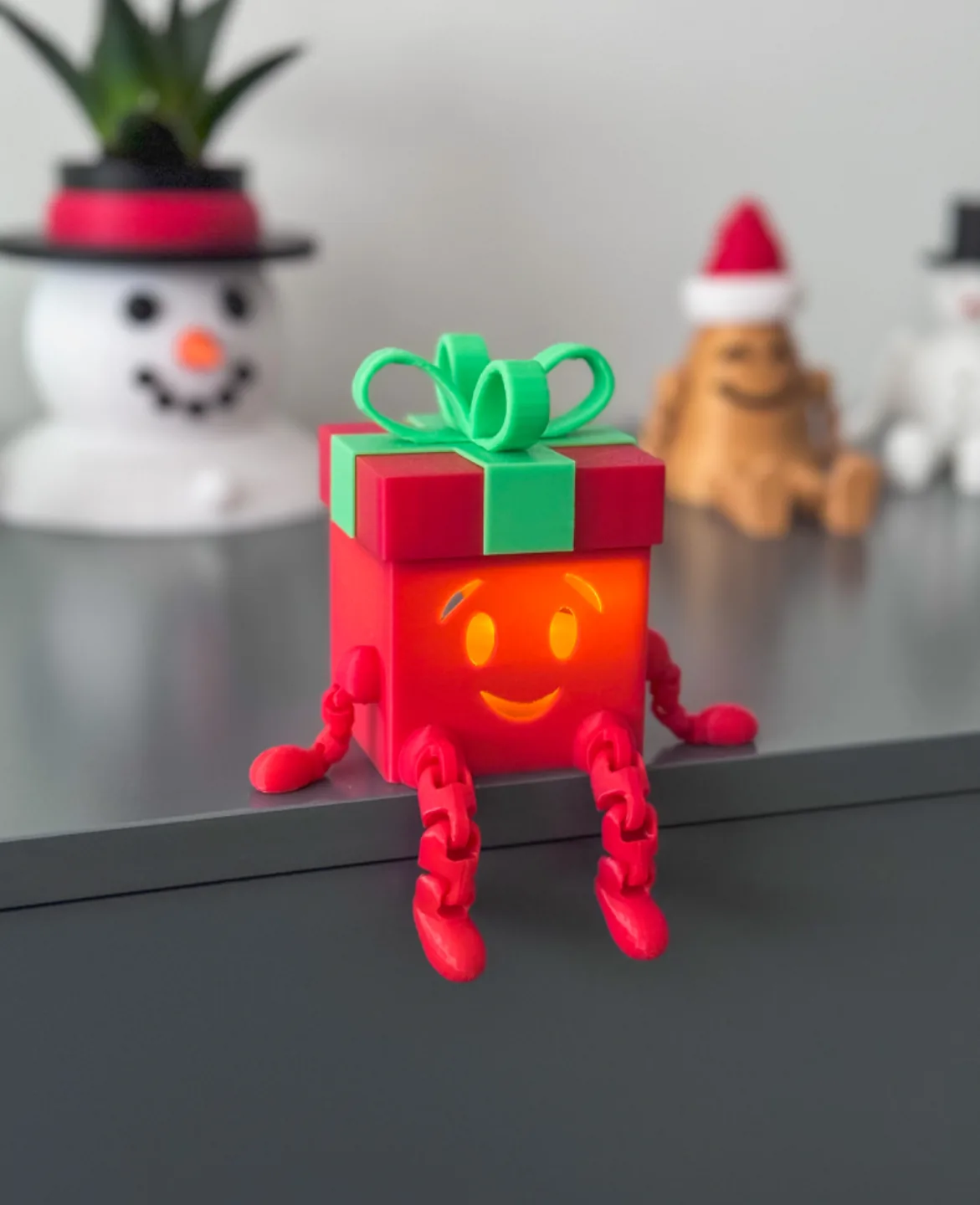 Presente de Natal articulado com luz LED impresso em 3D, foto 3