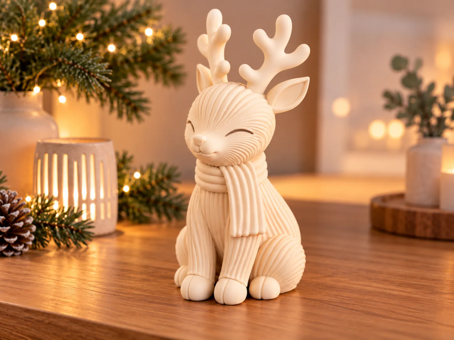 Winter reindeer with scarf