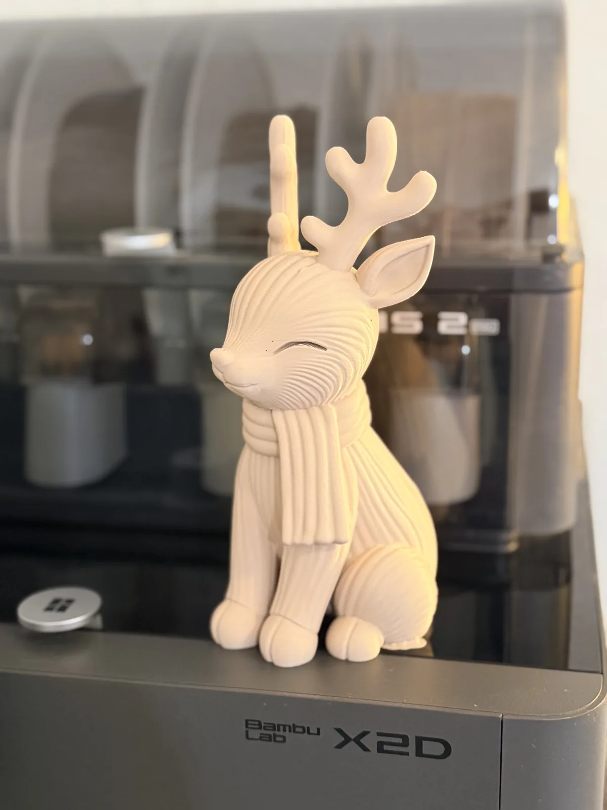3D printed Winter reindeer with scarf, photo 3