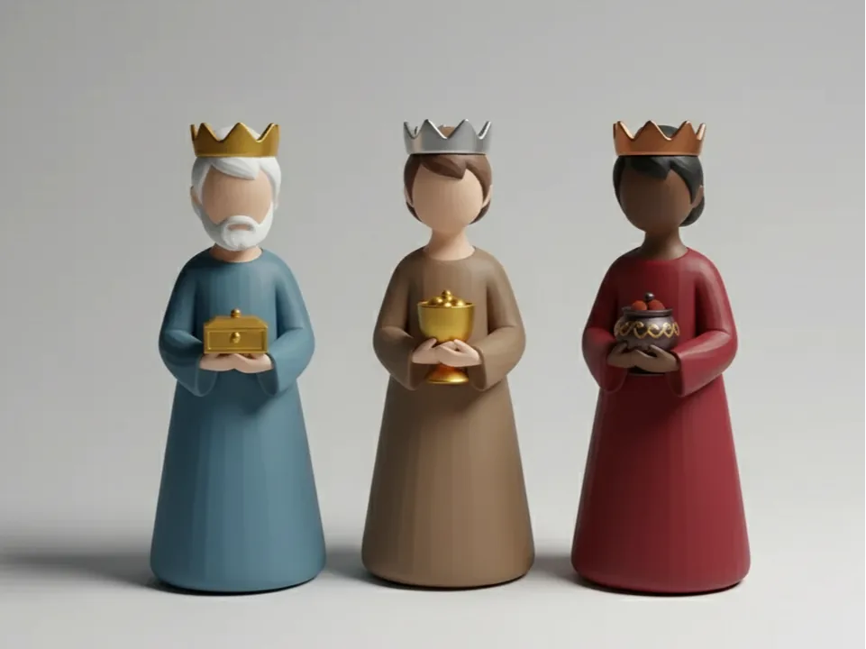 Minimalist Three Wise Men for the Nativity