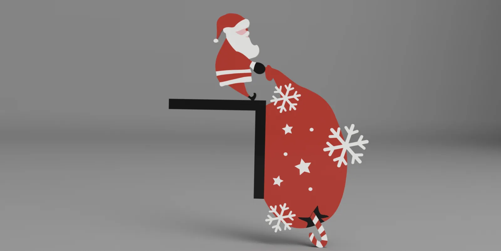 Papá Noel para esquina de puerta impreso en 3D, foto 3