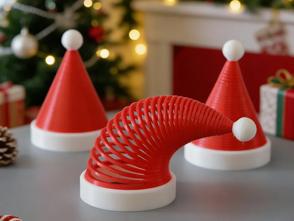 Gorro navideño resorte impreso en 3D, foto 3