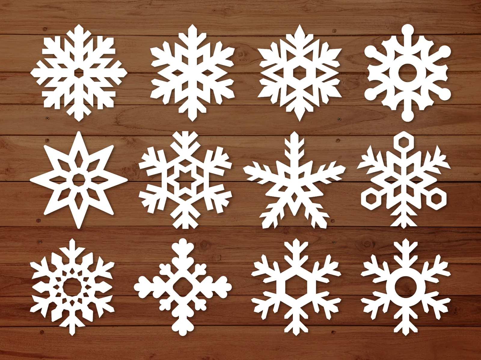 Set of 12 snowflake ornaments for the tree