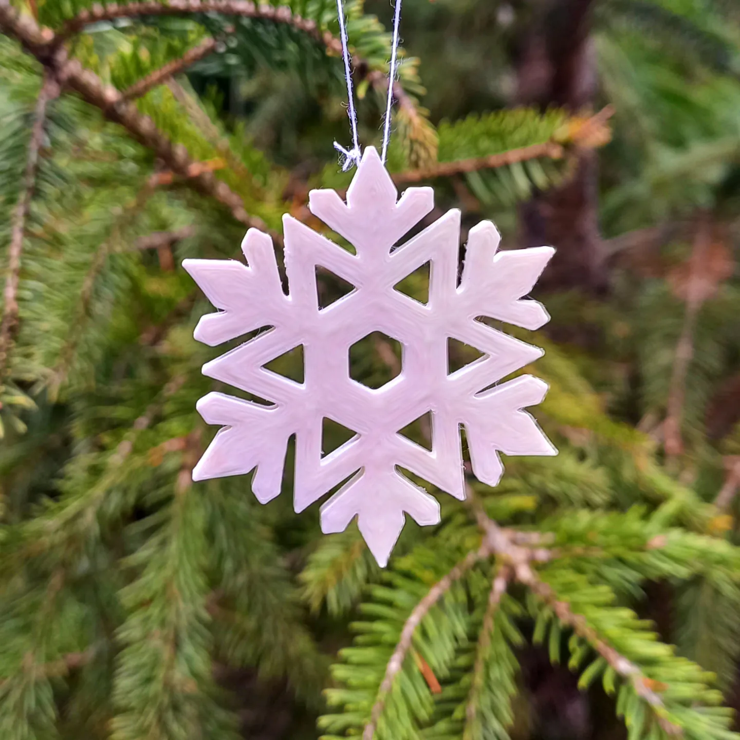 3D printed Set of 12 snowflake ornaments for the tree, photo 3