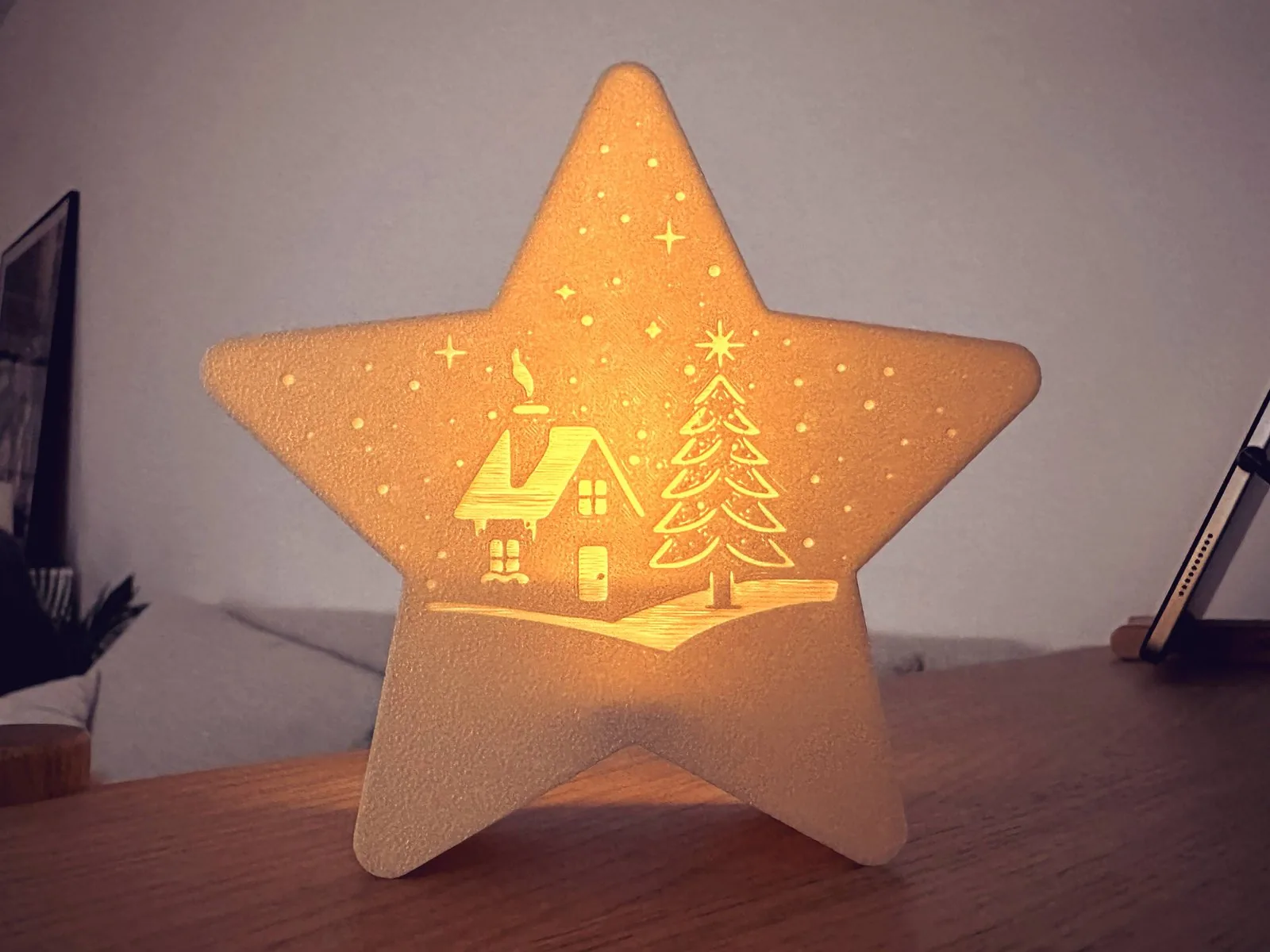 Estrella portavela con paisaje impreso en 3D